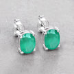 1.44 Carat Genuine Zambian Emerald 10K White Gold Earrings - Earrings - Custom Crafting Alliance, LLC