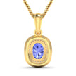 1.45 Carat Genuine Tanzanite and White Diamond 14K Yellow Gold Pendant - Pendants - Custom Crafting Alliance, LLC