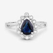 1.46 Carat Genuine Blue Sapphire and White Diamond 10K White Gold Ring - Rings - Custom Crafting Alliance, LLC