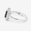 1.46 Carat Genuine Blue Sapphire and White Diamond 10K White Gold Ring - Rings - Custom Crafting Alliance, LLC