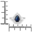 1.46 Carat Genuine Blue Sapphire and White Diamond 10K White Gold Ring - Rings - Custom Crafting Alliance, LLC