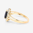 1.46 Carat Genuine Blue Sapphire and White Diamond 10K Yellow Gold Ring - Rings - Custom Crafting Alliance, LLC