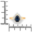 1.46 Carat Genuine Blue Sapphire and White Diamond 10K Yellow Gold Ring - Rings - Custom Crafting Alliance, LLC