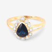 1.46 Carat Genuine Blue Sapphire and White Diamond 10K Yellow Gold Ring - Rings - Custom Crafting Alliance, LLC