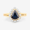 1.46 Carat Genuine Blue Sapphire and White Diamond 10K Yellow Gold Ring - Rings - Custom Crafting Alliance, LLC