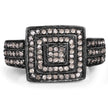 0.42 Carat Genuine Champagne Diamond .925 Sterling Silver Ring