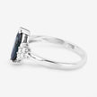 1.47 Carat Genuine Blue Sapphire and White Diamond 14K White Gold Ring - Rings - Custom Crafting Alliance, LLC