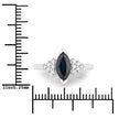 1.47 Carat Genuine Blue Sapphire and White Diamond 14K White Gold Ring - Rings - Custom Crafting Alliance, LLC
