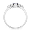 1.47 Carat Genuine Blue Sapphire and White Diamond 14K White Gold Ring - Rings - Custom Crafting Alliance, LLC