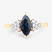 1.47 Carat Genuine Blue Sapphire and White Diamond 14K Yellow Gold Ring - Rings - Custom Crafting Alliance, LLC