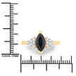 1.47 Carat Genuine Blue Sapphire and White Diamond 14K Yellow Gold Ring - Rings - Custom Crafting Alliance, LLC