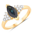 1.47 Carat Genuine Blue Sapphire and White Diamond 14K Yellow Gold Ring - Rings - Custom Crafting Alliance, LLC