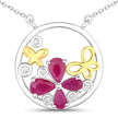 1.47 Carat Genuine Ruby and White Topaz .925 Sterling Silver Pendant - Pendants - Custom Crafting Alliance, LLC