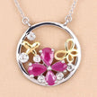 1.47 Carat Genuine Ruby and White Topaz .925 Sterling Silver Pendant - Pendants - Custom Crafting Alliance, LLC