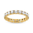 14K Yellow Gold 2.00 Cttw Shared Prong Set Round Cut Diamond Eternity Band (J-K Color, VS1-VS2 Clarity) - Ring Size 6.75