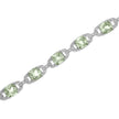 .925 Sterling Silver 7x7 mm Cushion Cut Green Amethyst and 1/20 cttw Round Cut Diamond Fashion Tennis Bracelet (I-J Color, I1-I2 Clarity) - 7