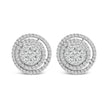14K Gold 1 3/8 Cttw Diamond Cluster and Double Halo Stud Earring (G-H Color, SI1-SI2 Clarity) - Earrings - Custom Crafting Alliance, LLC