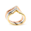 14K Gold 1/4 Cttw Diamond Geometrical Chevron V Stackable Band Ring Set (G-H Color, SI1-SI2 Clarity) - Size 7 - Rings - Custom Crafting Alliance, LLC
