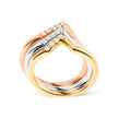 14K Gold 1/4 Cttw Diamond Geometrical Chevron V Stackable Band Ring Set (G-H Color, SI1-SI2 Clarity) - Size 7 - Rings - Custom Crafting Alliance, LLC