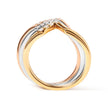 14K Gold 1/4 Cttw Diamond Geometrical Chevron V Stackable Band Ring Set (G-H Color, SI1-SI2 Clarity) - Size 7 - Rings - Custom Crafting Alliance, LLC