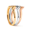 14K Gold 1/4 Cttw Diamond Geometrical Chevron V Stackable Band Ring Set (G-H Color, SI1-SI2 Clarity) - Size 7 - Rings - Custom Crafting Alliance, LLC