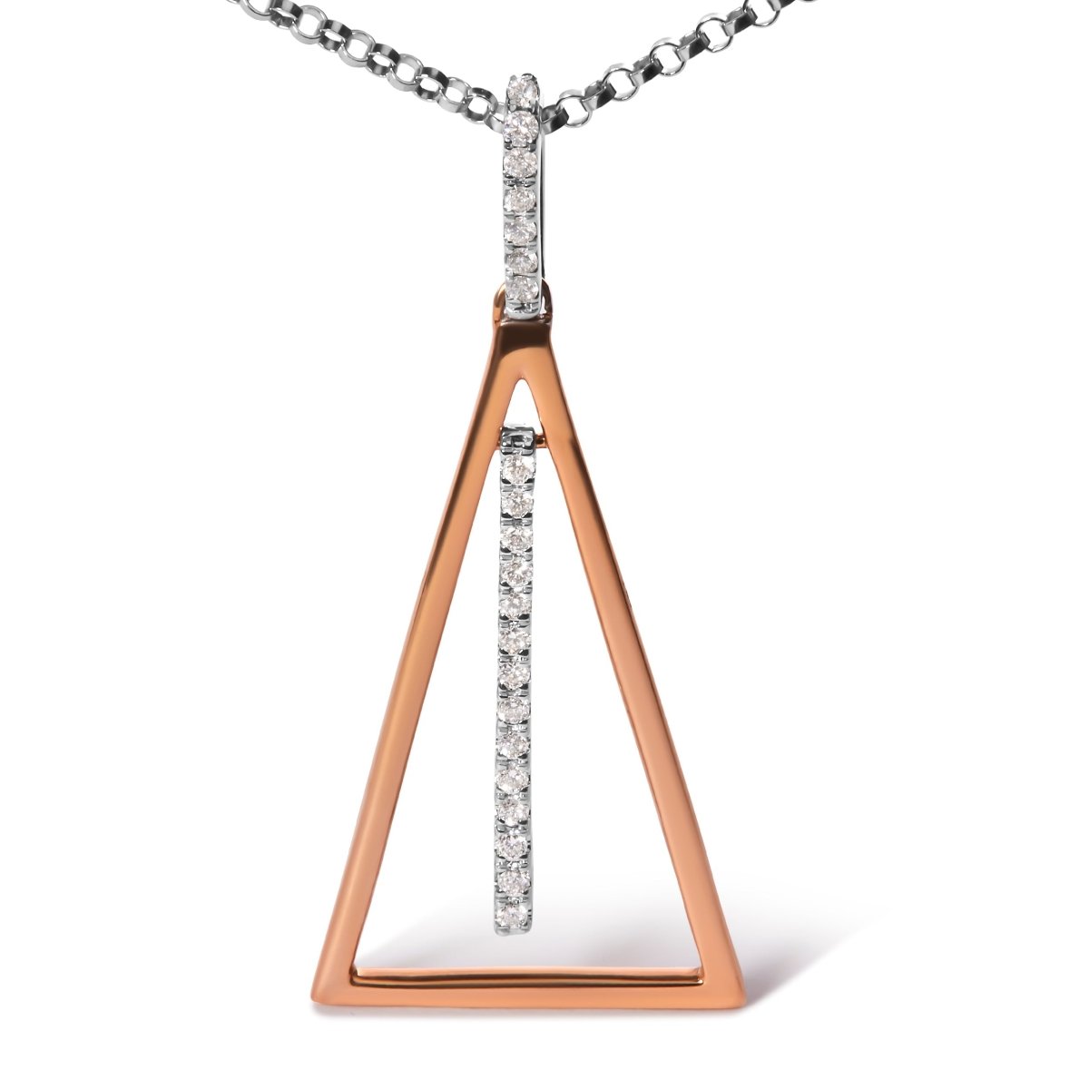14K Rose and White Gold 1/8 Cttw Diamond Windchime 18