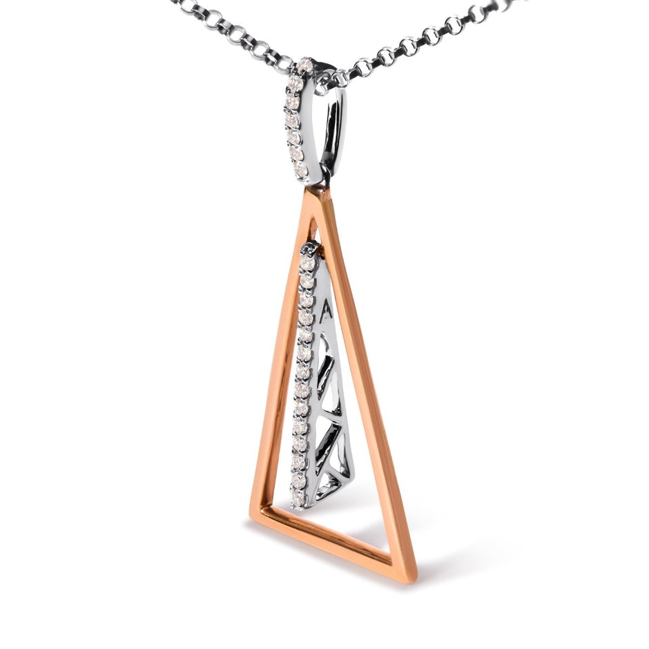 14K Rose and White Gold 1/8 Cttw Diamond Windchime 18