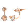 14K Rose Gold 1.00 Cttw Diamond Double Cone Jacket Stud Earring (G-H Color, SI1-SI2 Clarity) - Earrings - Custom Crafting Alliance, LLC