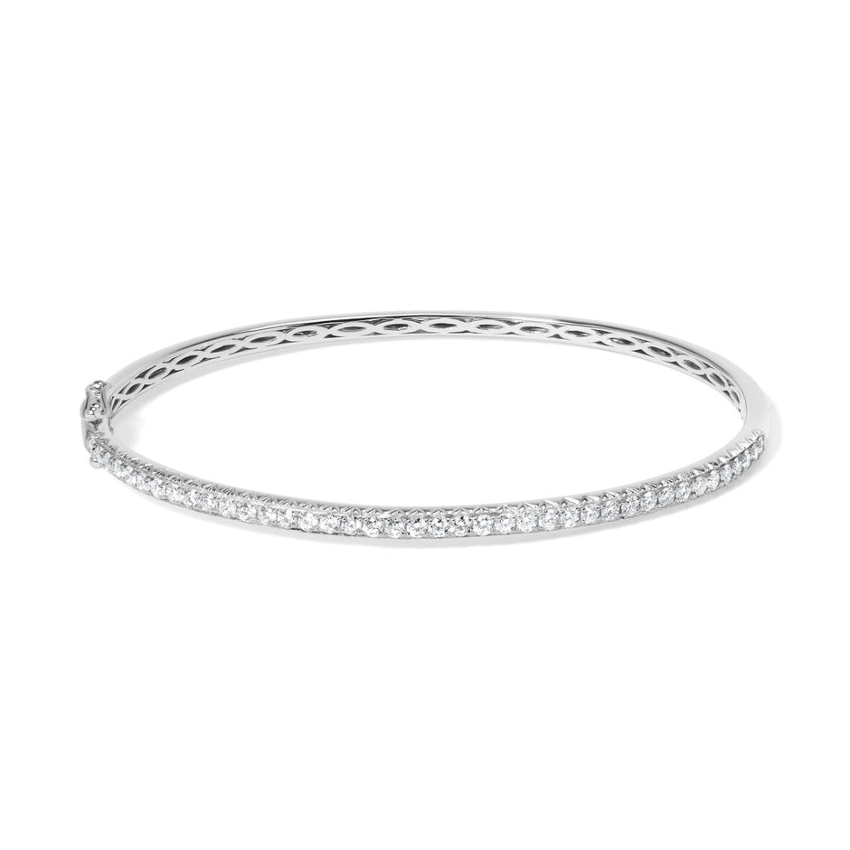 14K Rose Gold 1.00 Cttw Half Eternity Diamond Bangle Bracelet (G-H Color, SI2-I1 Clarity) - 7