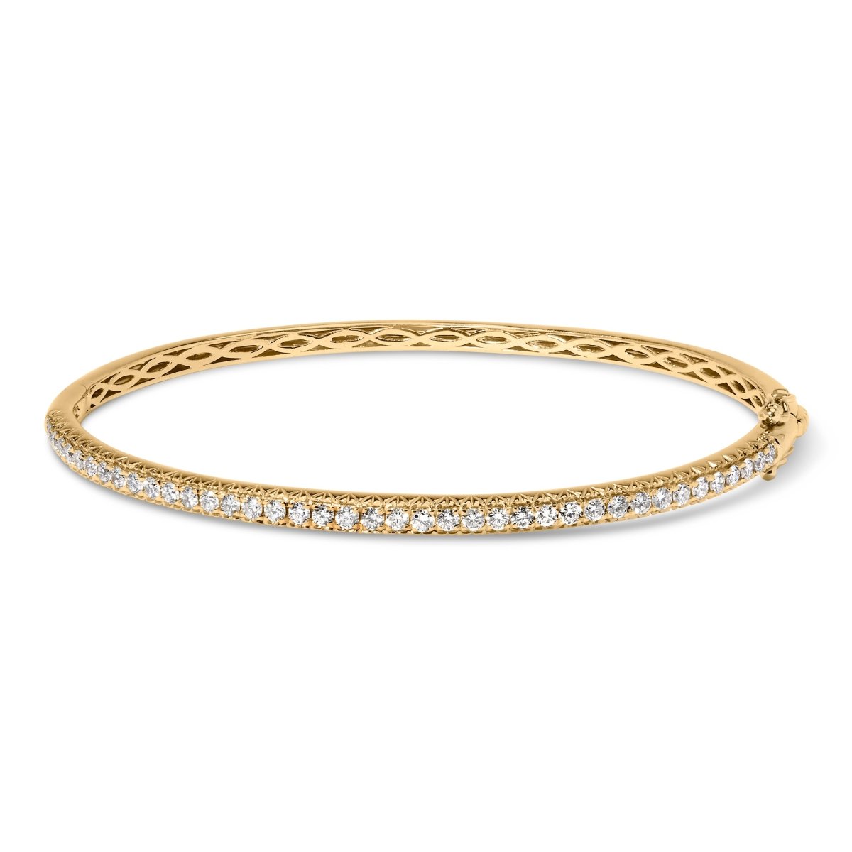 14K Rose Gold 1.00 Cttw Half Eternity Diamond Bangle Bracelet (G-H Color, SI2-I1 Clarity) - 7