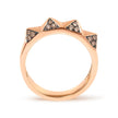 14K Rose Gold 1/4 Cttw Brown Diamond Pyramid Band Ring (Brown Color, SI1-SI2 Clarity)- Size 7 - Rings - Custom Crafting Alliance, LLC