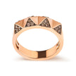 14K Rose Gold 1/4 Cttw Brown Diamond Pyramid Band Ring (Brown Color, SI1-SI2 Clarity)- Size 7 - Rings - Custom Crafting Alliance, LLC