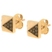 14K Rose Gold 1/4 Cttw Brown Diamond Pyramid Stud Earring (Brown Color, SI1-SI2 Clarity) - Earrings - Custom Crafting Alliance, LLC