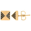 14K Rose Gold 1/4 Cttw Brown Diamond Pyramid Stud Earring (Brown Color, SI1-SI2 Clarity) - Earrings - Custom Crafting Alliance, LLC