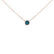 14K Rose Gold 2.0 Cttw Bezel Set Blue Diamond Solitaire Pendant Necklace - 18