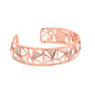 14K Rose Gold 5/8 Cttw Diamond with Pink Tourmaline Open Cuff Bangle with White Enamel (G-H Color, SI1-SI2 Clarity) - 7