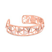 14K Rose Gold 5/8 Cttw Diamond with Pink Tourmaline Open Cuff Bangle with White Enamel (G-H Color, SI1-SI2 Clarity) - 7