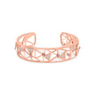 14K Rose Gold 5/8 Cttw Diamond with Pink Tourmaline Open Cuff Bangle with White Enamel (G-H Color, SI1-SI2 Clarity) - 7