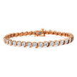 14K Rose Gold Plated .925 Sterling Silver 1/10 Cttw Diamond Round Miracle Plate and 