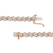 14K Rose Gold Plated .925 Sterling Silver 1/10 Cttw Diamond Round Miracle Plate and 