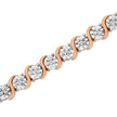 14K Rose Gold Plated .925 Sterling Silver 1/10 Cttw Diamond Round Miracle Plate and 