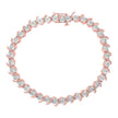 14K Rose Gold Plated .925 Sterling Silver 1/10 Cttw Diamond Round Miracle Plate and 