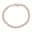 14K Rose Gold Plated .925 Sterling Silver 1/10 Cttw Diamond Round Miracle Plate and 