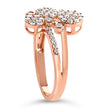 14K Rose Gold Plated .925 Sterling Silver 1/2 Cttw Diamond Scatter Composite Bypass Ring (I-J Color, I1-I2 Clarity) - Size 7 - Rings - Custom Crafting Alliance, LLC