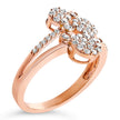 14K Rose Gold Plated .925 Sterling Silver 1/2 Cttw Diamond Scatter Composite Bypass Ring (I-J Color, I1-I2 Clarity) - Size 7 - Rings - Custom Crafting Alliance, LLC