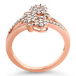 14K Rose Gold Plated .925 Sterling Silver 1/2 Cttw Diamond Scatter Composite Bypass Ring (I-J Color, I1-I2 Clarity) - Size 7 - Rings - Custom Crafting Alliance, LLC