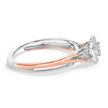 14K Rose Gold Plated Sterling Silver 1/10 Cttw Diamond Heart Motif Ring - Rings - Custom Crafting Alliance, LLC
