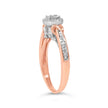 14K Rose Gold Plated Sterling Silver 1/6 Cttw Diamond Knot Cluster Ring - Rings - Custom Crafting Alliance, LLC