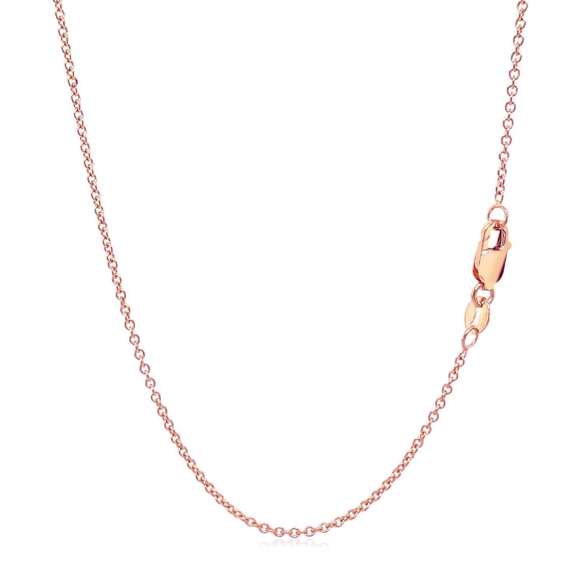 14k Rose Gold Round Cable Link Chain (1.25 mm) - Necklaces - Custom Crafting Alliance, LLC