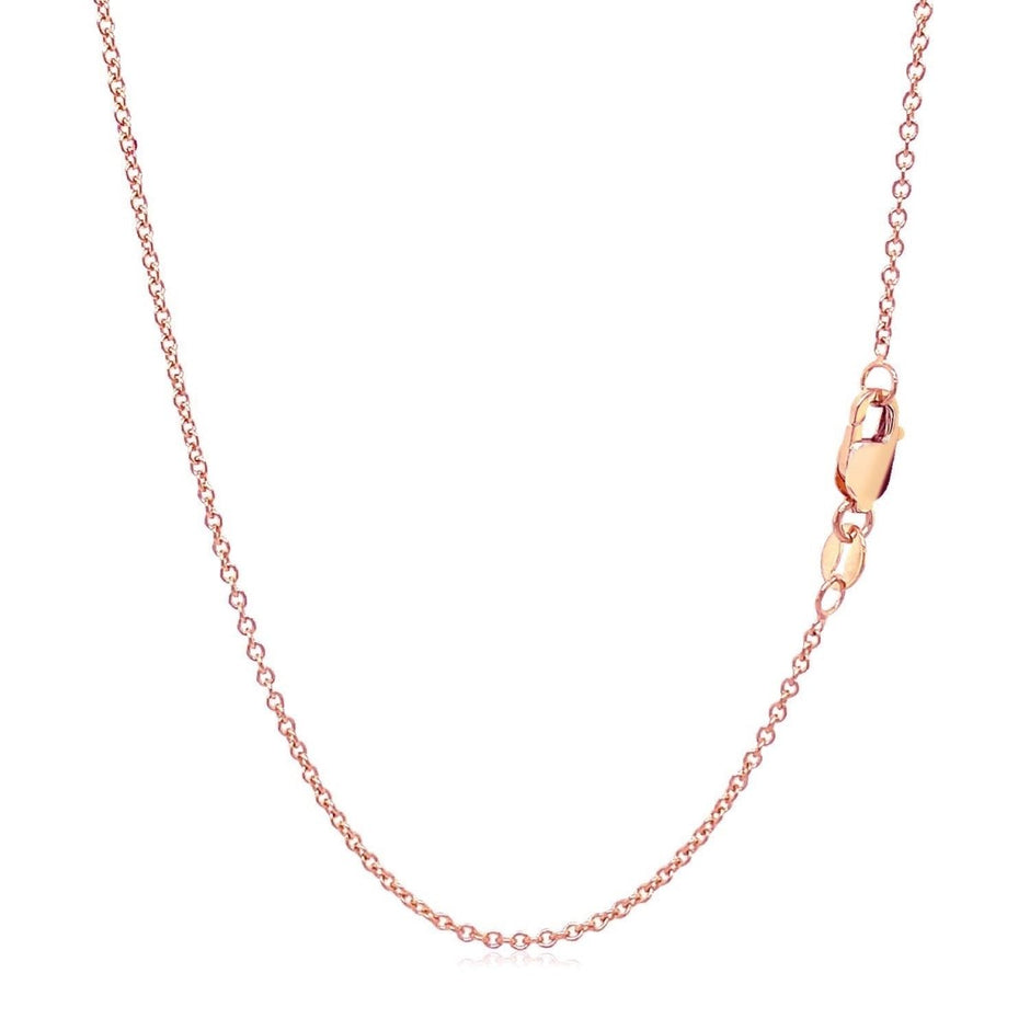 14k Rose Gold Round Cable Link Chain (1.25 mm) - Necklaces - Custom Crafting Alliance, LLC